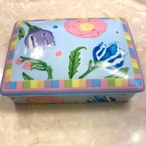 Vintage Horchow Ceramic Double sets playing card Box made in Japan